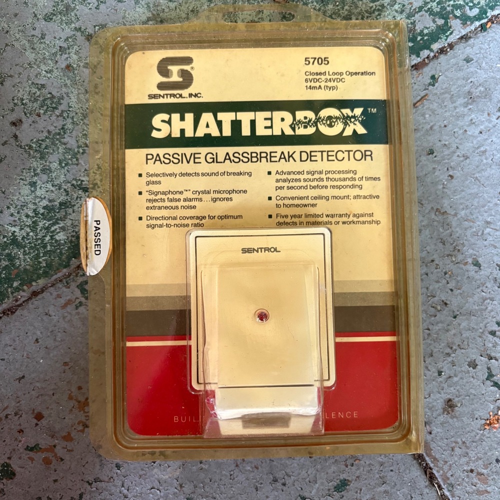 SENTROL WIRELESS GLASS PASSIVE BREAK DETECTOR SHATTERBOX # 5705 6VDC-24VDC